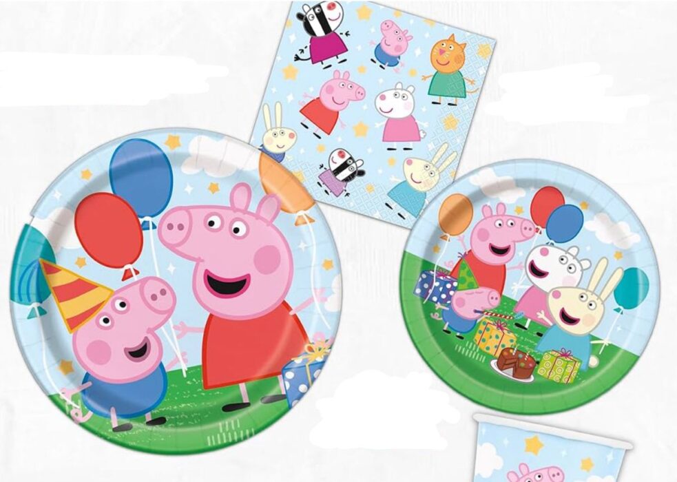 Teller, Becher, Servietten - Peppa Pig Birthday Party Decorations