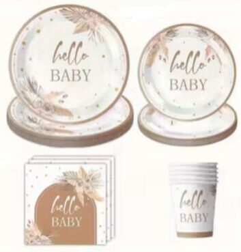 Teller, Becher, Servietten - Hello BABY
