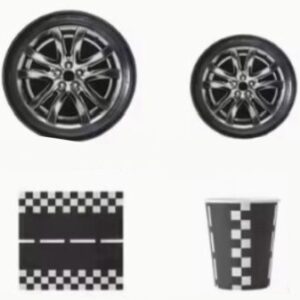 Teller, Becher, Servietten - Autoreifen